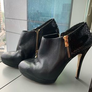 Michael Kors Shoes - Michael Kors Black Leather High Heel Booties Michael Kors Shoes - Michael Kors Black Leather High Heel Booties